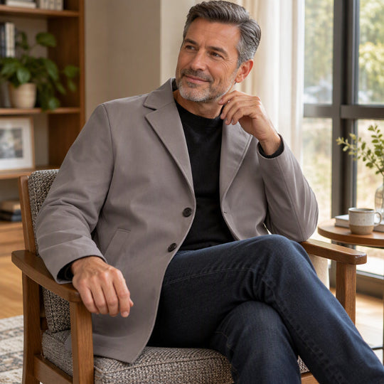 Men's Classic Single-Breasted Trench Coat