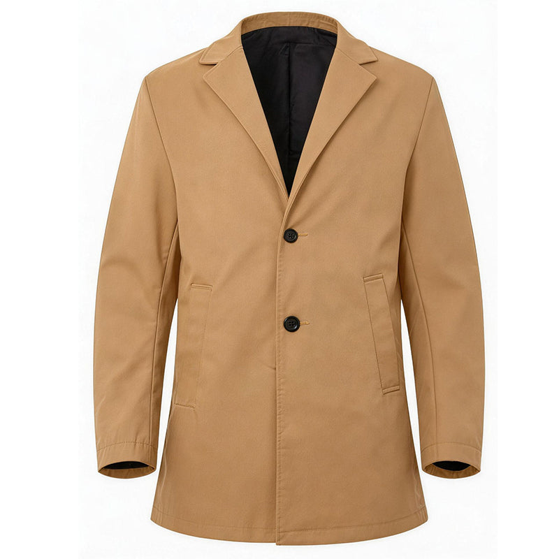 Men's Classic Single-Breasted Trench Coat