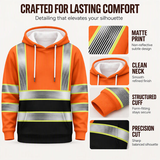 Men's High-Visibility Style Printed Hoodie