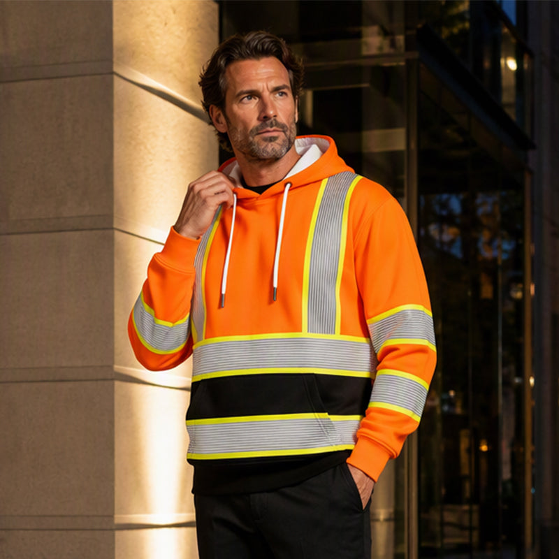 Men's High-Visibility Style Printed Hoodie