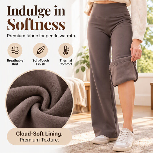 Women's High-Waisted Plush-Lined Flare Pants