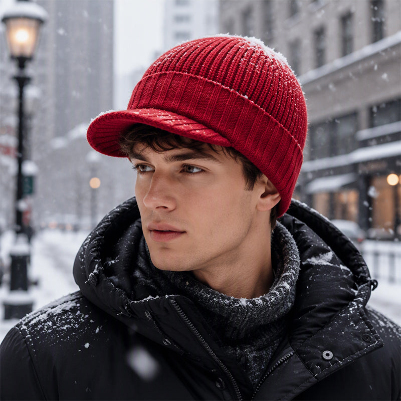 Unisex Warm Knit Beanie with Brim