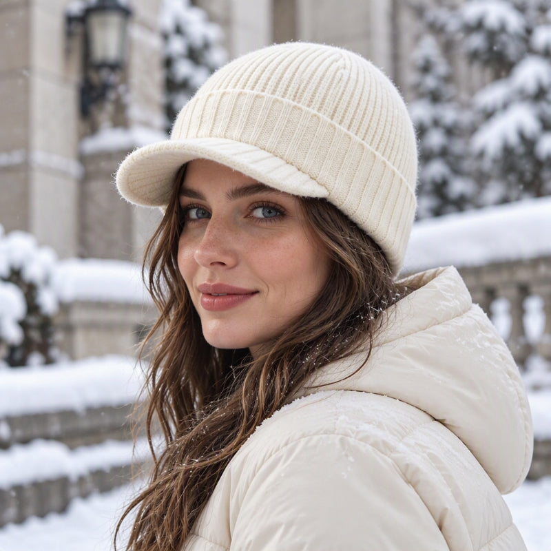 Unisex Warm Knit Beanie with Brim