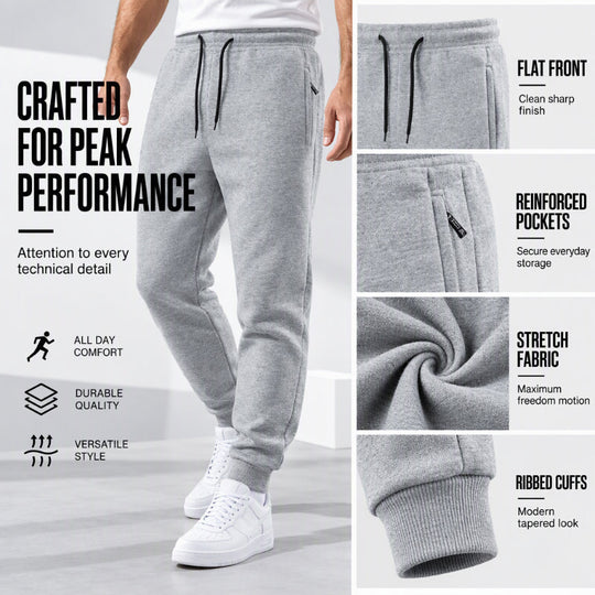 👖 Toasty Warmth, Secure Zip Storage | Men's Warm Joggers with Zipper Pockets