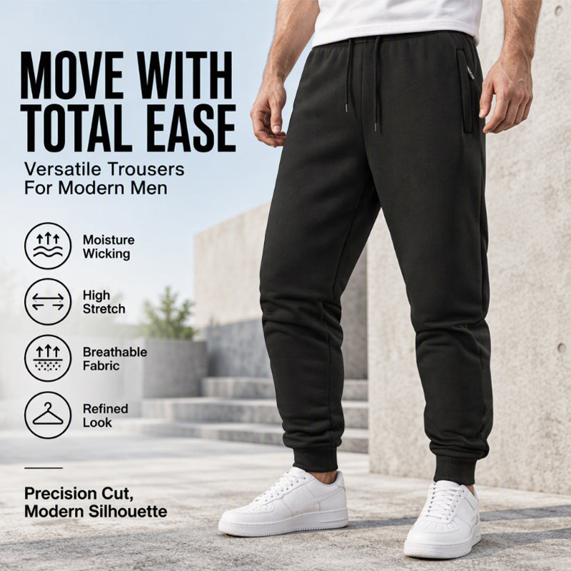 👖 Toasty Warmth, Secure Zip Storage | Men's Warm Joggers with Zipper Pockets