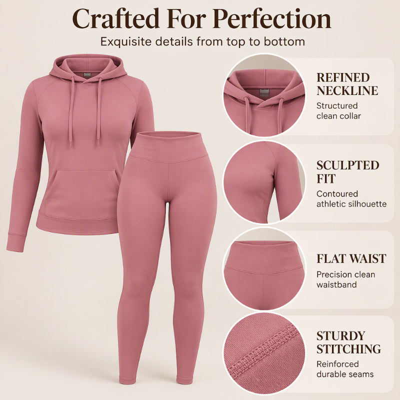 🧥 Easy Coordinated Comfort, Move-Ready Fit | Women's Casual Hoodie and Leggings Set