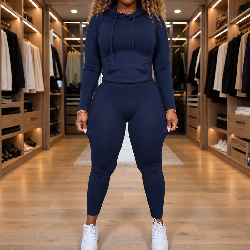 🧥 Easy Coordinated Comfort, Move-Ready Fit | Women's Casual Hoodie and Leggings Set