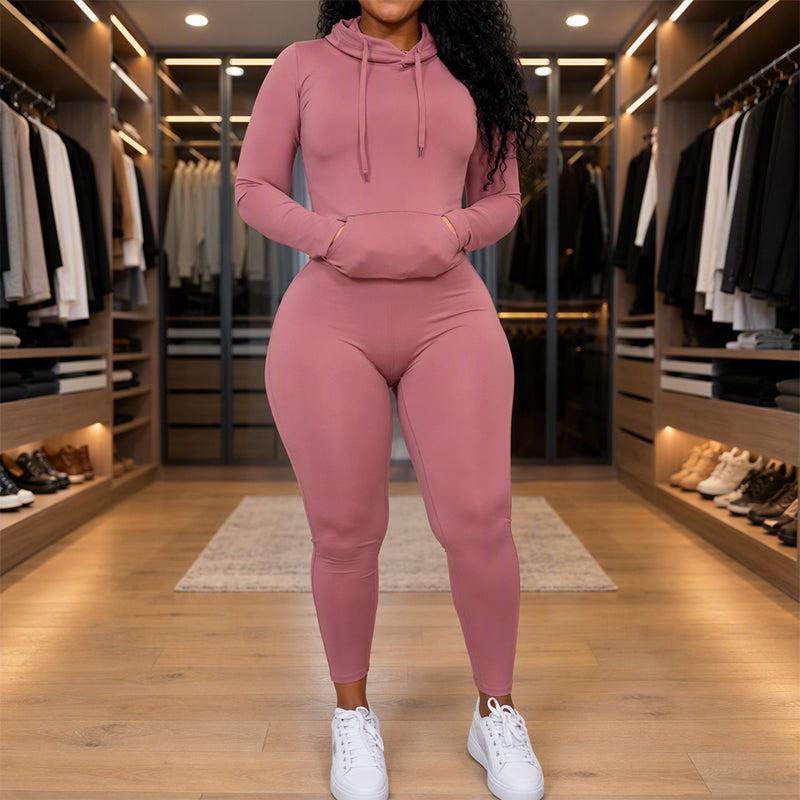 🧥 Easy Coordinated Comfort, Move-Ready Fit | Women's Casual Hoodie and Leggings Set