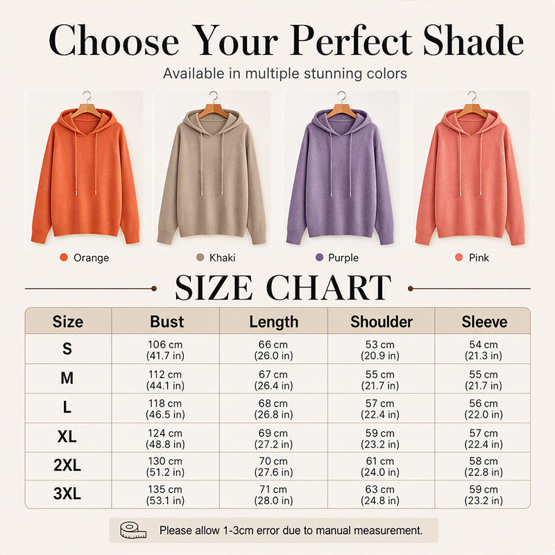 🧶Cozy Head Coverage, Customizable Fit💖Women's Casual Hooded Sweater With Drawstring