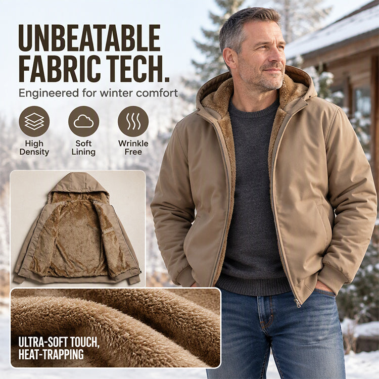 🧥 Toasty Core Comfort, Cozy Hooded Coverage | Men's Casual Winter Thermal Hooded Jacket