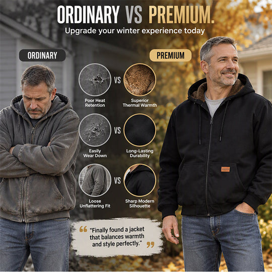 🧥 Toasty Core Comfort, Cozy Hooded Coverage | Men's Casual Winter Thermal Hooded Jacket