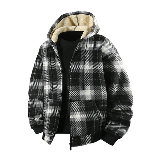🍂 Timeless Check, Toasty Core Comfort | Men's Winter Warm Plaid Hooded Jacket