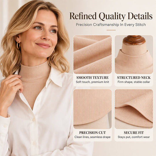Women's Versatile Ribbed Knit Fake Collar