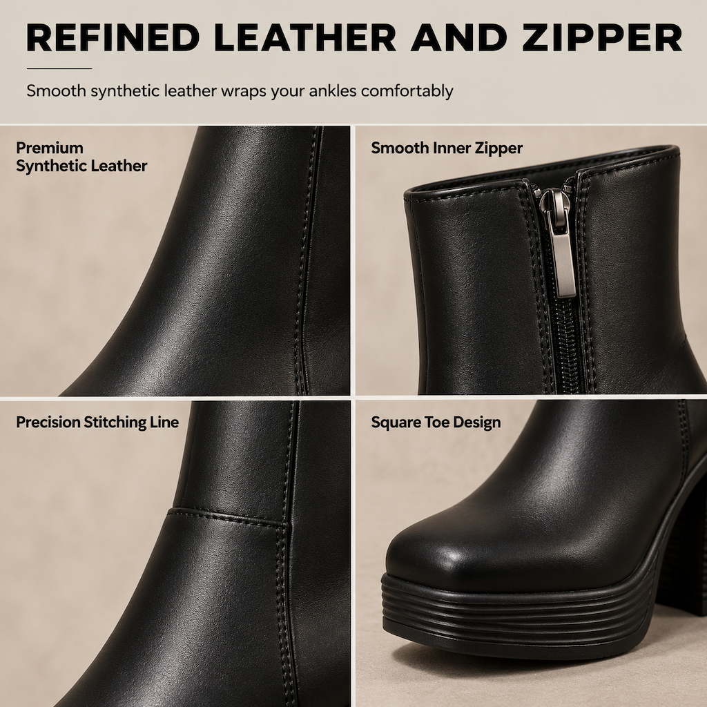Thick Platform Chunky Heel Ankle Boots