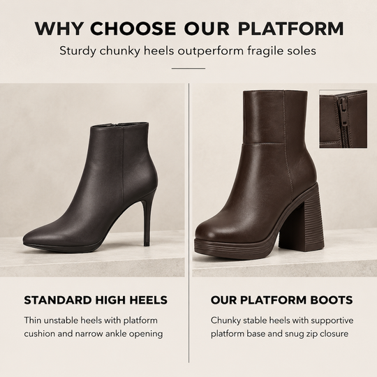 Thick Platform Chunky Heel Ankle Boots