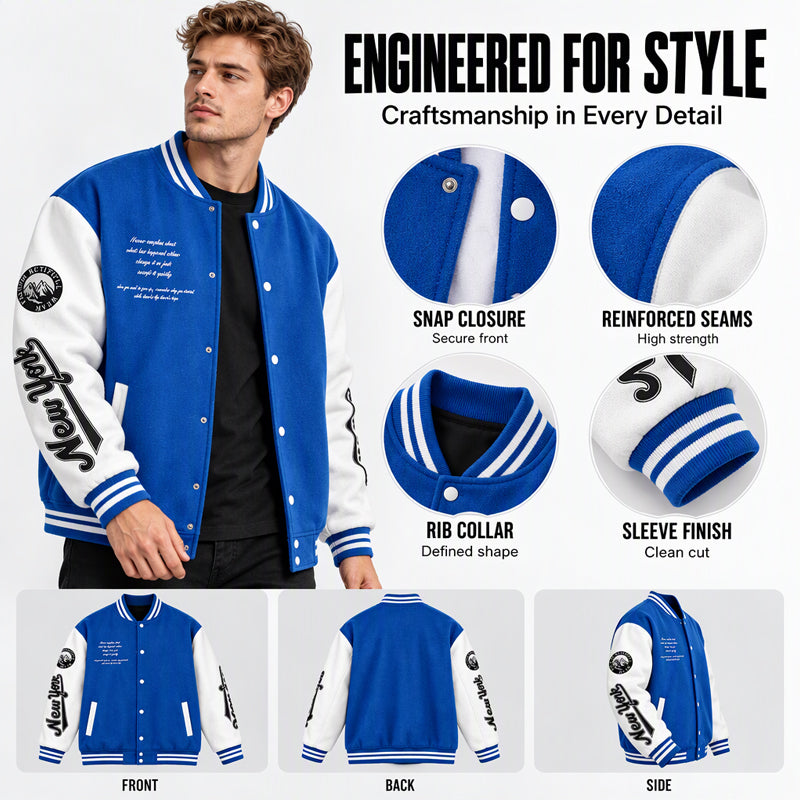 Men's Casual Color-Block Baseball Jacket