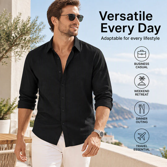 Men's Casual Lightweight Breathable Linen Shirt