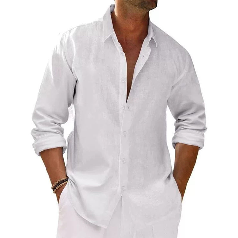 Men's Casual Lightweight Breathable Linen Shirt