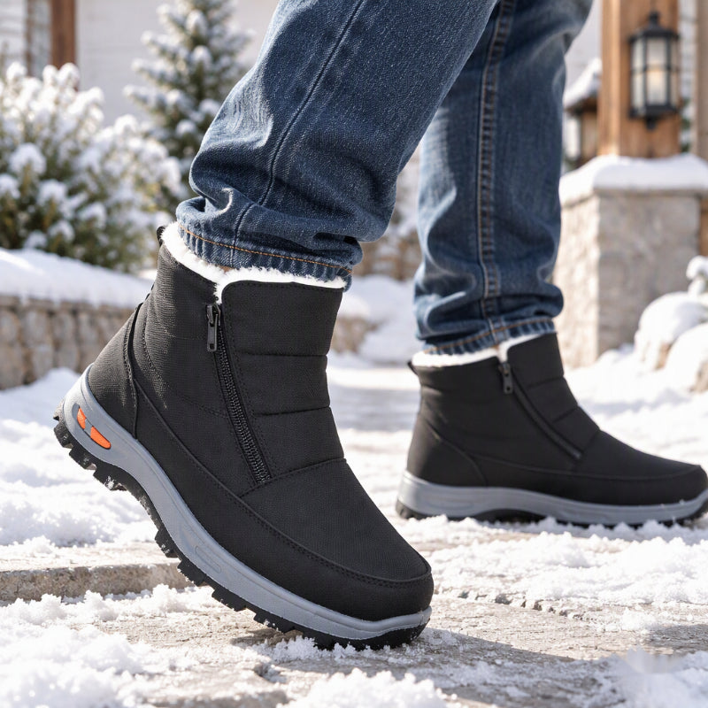 Men's Winter Plush-Lined Waterproof Snow Boots