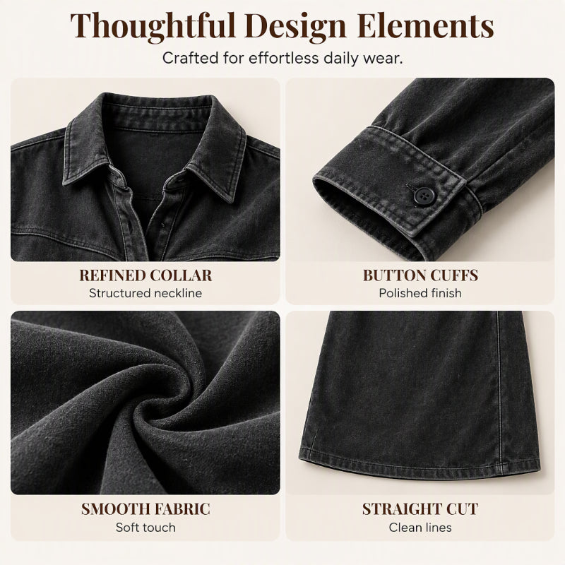 Women's Elegant Faux Suede Shirt Dress