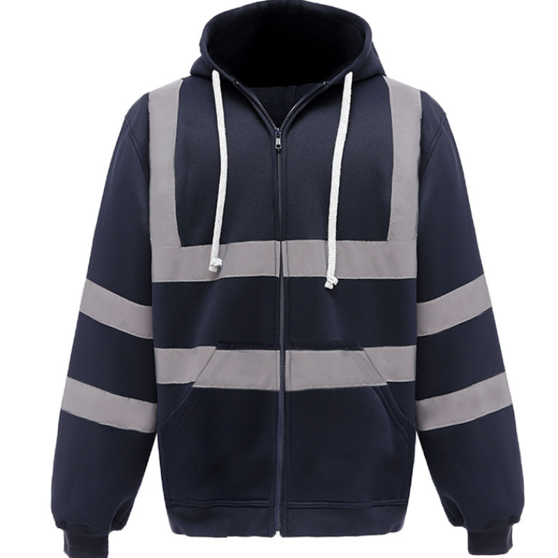 🦺 Be-Seen Confidence, Easy On/Off | Men's High Visibility Reflective Zipper Hoodie