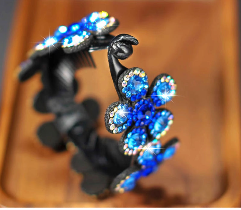 Agrafe de păr cu flori de cristal