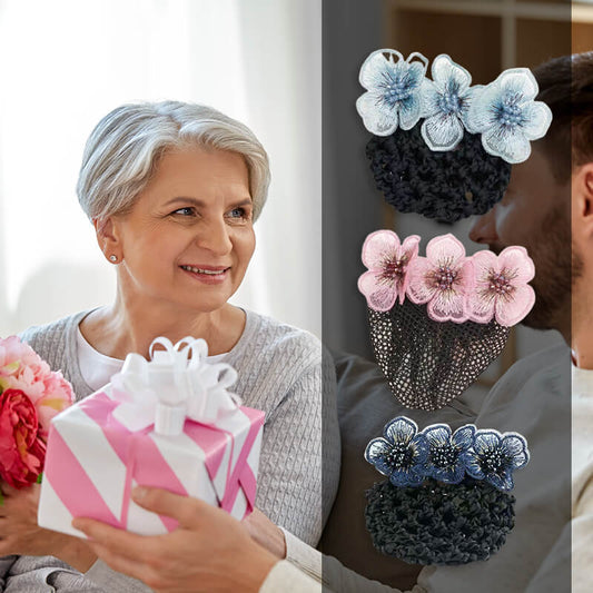 Flower Design Detachable Hairnet Barrette（Buy 1 Get 1 Free）